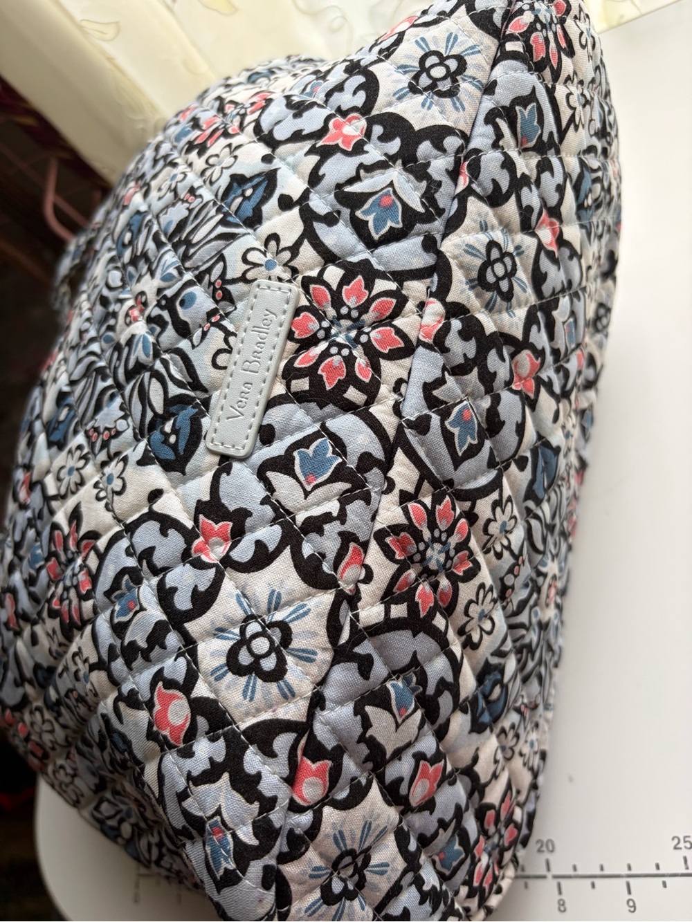 VERA BRADLEY Quilted Floral Tote Bag in Blue and White - Picture 10 of 11